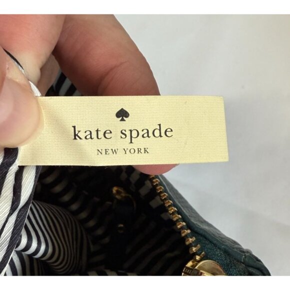 Kate Spade Vivian Hobo Bag Green Pebble Leather Purse Pockets Shoulder Strap - Picture 10 of 11